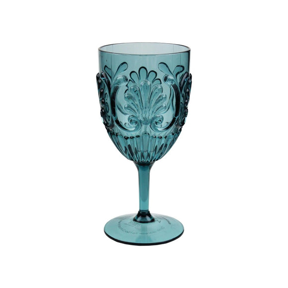 Fleur Teal Wine Glass Teal (16oz)